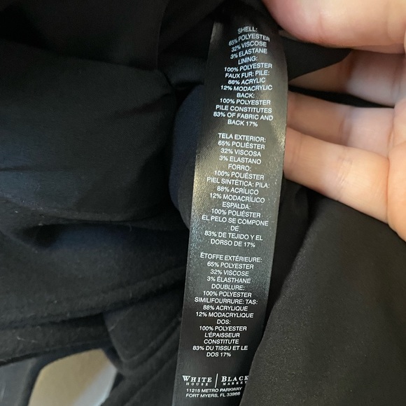 WHBM White House Black Market Faux Fur Shawl Collar Sleeveless Vest Size Medium - Picture 5 of 5